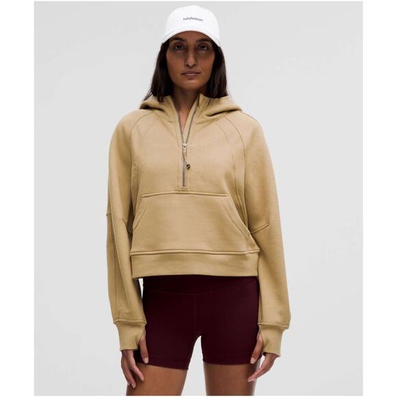 Lululemon Tops - NWT Lululemon Scuba Oversized Half-Zip Hoodie Filbert Tan Athleisure Size M/L